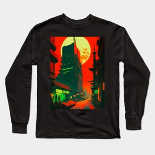 Cyberpunk neon city Long Sleeve T-Shirt